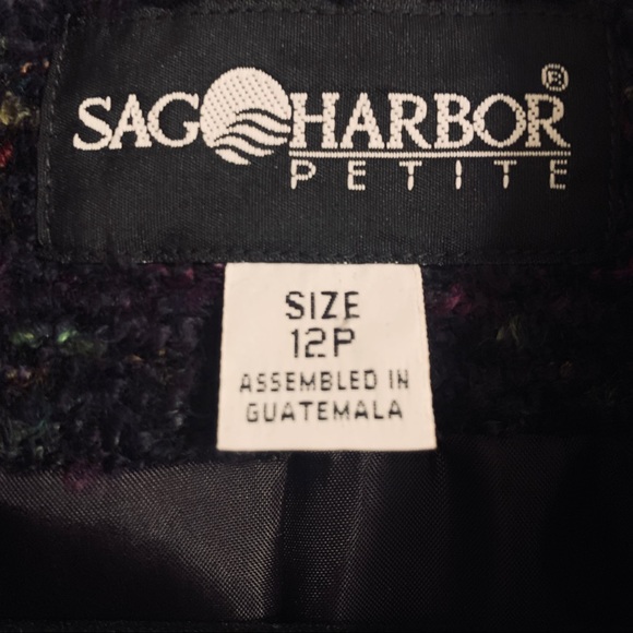 Suit Jacket Womens- Sag Harbor Blazer Women's Size 12 Petite Tweed - Picture 4 of 6